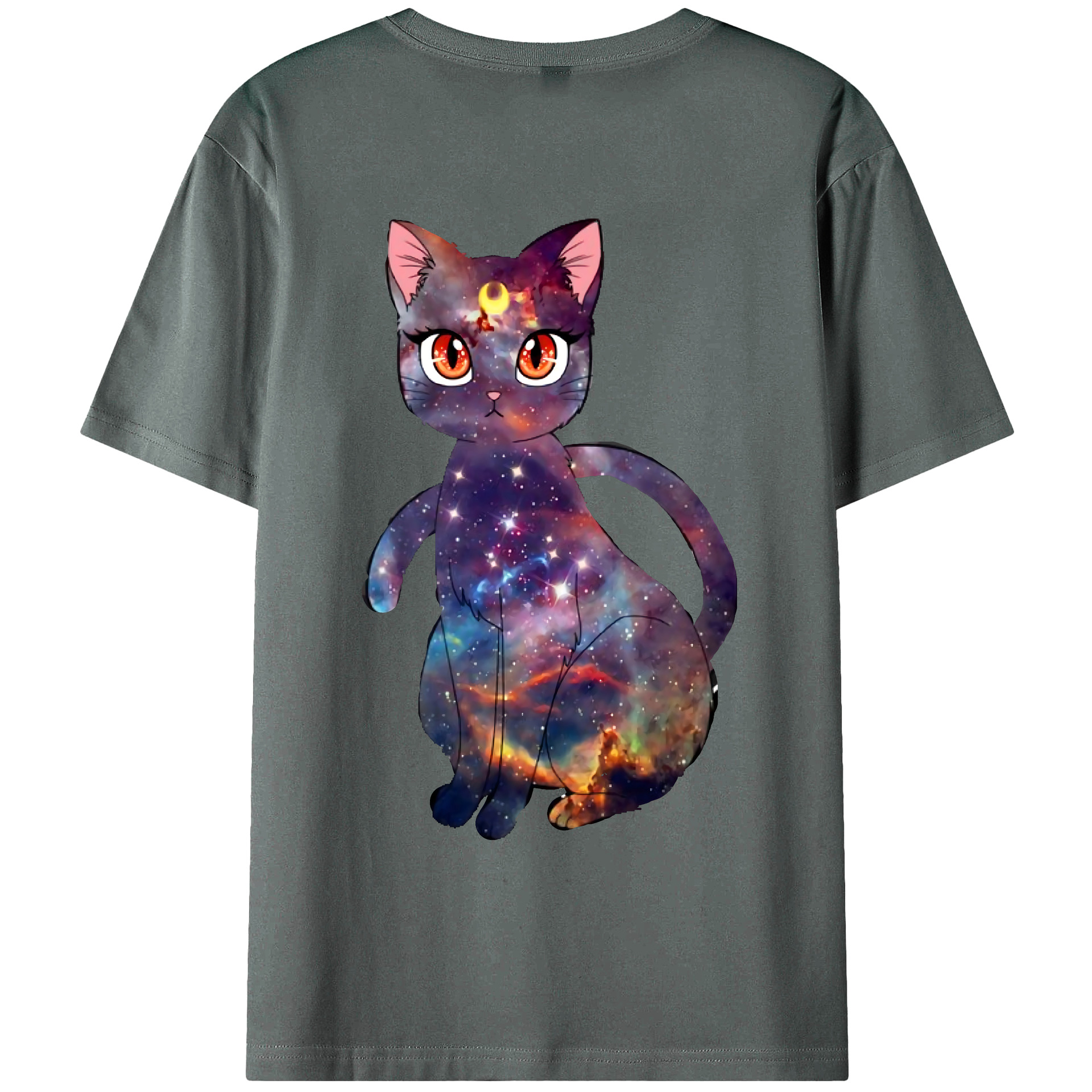 （画像用） 美少女戦士セーラームーン Sailor Moon 綿100％ メンズ半袖Tシャツ（バックプリント） 通気性